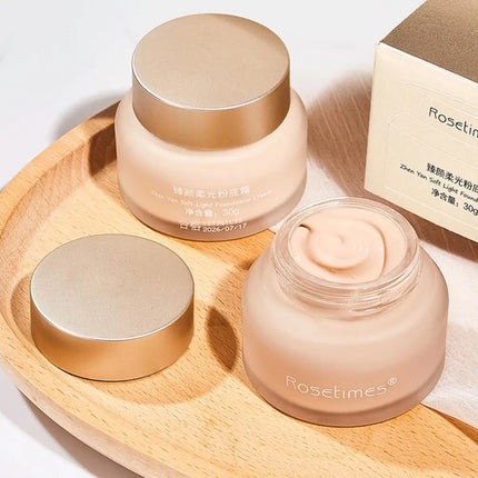 Rosetimes Soft Light Foundation Cream Waterproof Sweat-proof Concealer Ivory White Natural Color Moisturizing Liquid Foundation