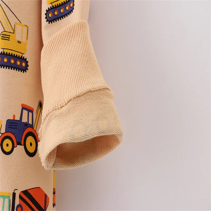Boys Long Sleeve Hooded Sweatshirts Cars Print Autumn Spring Kids Sport Shirts 2-7T All Print Baby Children's Clothing