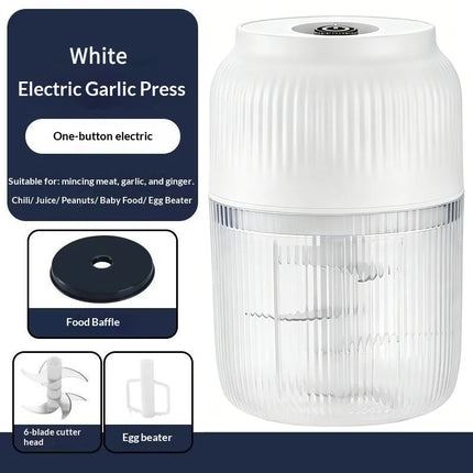 2026 New Electric Garlic Chopper Portable Cordless Garlic Mincer with 6 Stainless Steel Blades Food Chopper for Kitchen