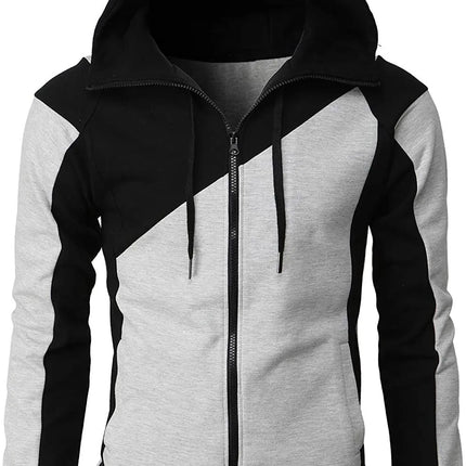 2023 Zipper Men Jackets Autumn Winter Casual Fleece Coats Bomber Jacket Scarf Collar Fashion Hooded Male Outwear Slim Fit Hoody