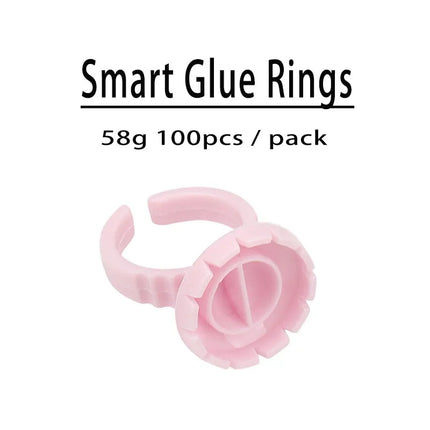 Wholesale 100Pcs Disposable Eyelash Glue Fan Cup Rings Holder Container Tattoo Pigment Eyelash Extension Tools Lash Supplies
