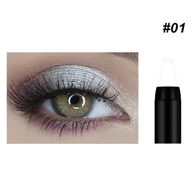 16 Colors Pearlescent Eyeshadow Sticks High Pigmented Eyeshadow Pencil Glitter Waterproof Long-Lasting Eye Makeup Non-Smudged