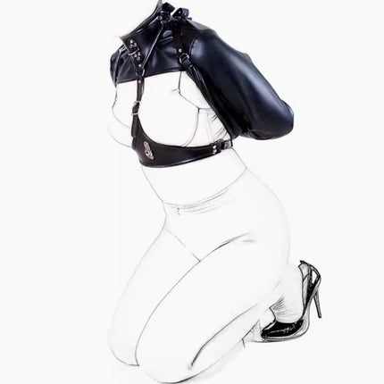 1PC Sex Slave Bondage Outfits Behind Back Bondage Armbinder，Leather Straight Jacket BDSM Restraints Slave Sex Toys For Couples
