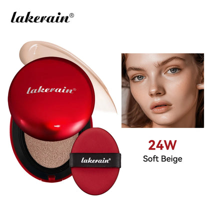 Lakerain Suncreen Cushion Foundation Waterproof Long-lasting Full Coverage Concealer Semi-matte Finish Natural Makeup Cosmetic