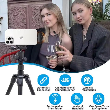 FANGTUOSI Noise-canceling microphone Wireless lavalier microphone for live streaming/YouTube/TikTok/Facebook Mic for Android