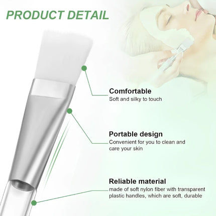 2/4/6/12pcs Facial Mask Brush Soft-head Facial Applicator Brush with Clear Plastic Handle for Spa & Salon Use Skin Care Tools