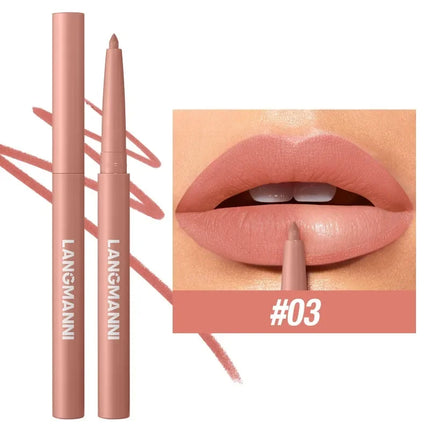 12 Colors Waterproof Lip Liner Pencil Matte Red Brown Plumping Lip Stain Long-Lasting Smooth Perfect Outline & Filling Lips