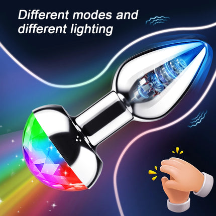 Voice control Anal Plug Vibrator APP Wireless Control Female Vagina Masturbator Butt Plug  LED Colorful Light Sex Toys for Women