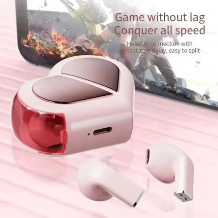 2025 Rotatable Love Heart Shaped Charging Case Low Latency Headphones NEW K520 Wireless Stereo Earbuds EarphoneFor Phone Tablet