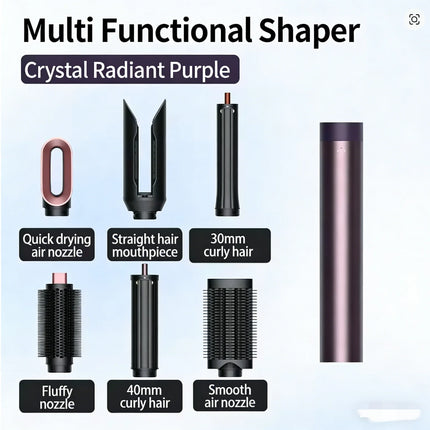 6-In-1 Hair Care Styler Negative Ion Blow Dryer Multi-Function Curling Iron Combination for Styling And Grooming