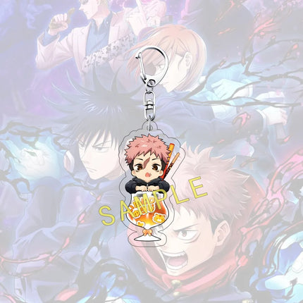 Anime JUJUTSU KAISEN 6cm Acrylic Cute Character Yuji Itadori Backpack Pendant Car Key Decoration Fan Gift Keychain