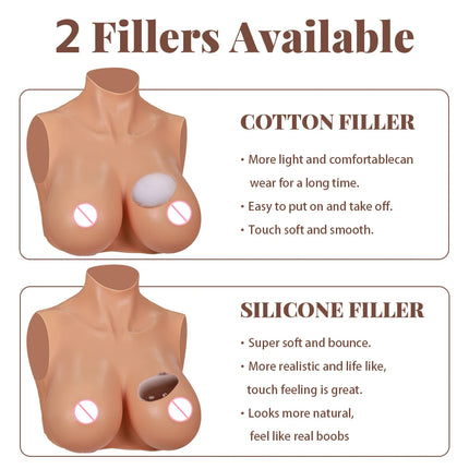 Drag Queen A - H Cup Silicone Breasts Forms Cosplay Fake Boobs Bodysuit Crossdressing Silicone Breast Plate Crossdresser Chest