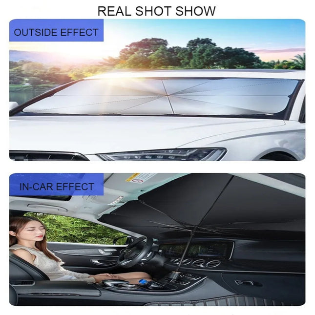 Summer car front windshield sunshade, silver coated sunshade, in car sun protection and cooling sunshade