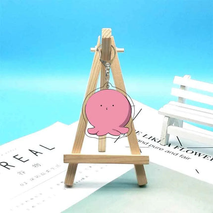 Anime Takopi’s Original Sin Cosplay Keychain Kawaii Pink Octopus Acrylic Pendant Key Chain Keyring Bag Accessories Prop Gift