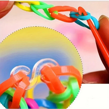 200pcs Rubber Loom Bands DIY Bracelets Wristband Silicone Rubber Hairbands Craft Kit Toys Birthday Christmas Gift Party Supplies