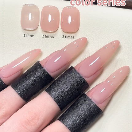 1/6Pcs 15ml Jelly Ice Nude Peelable Polish, UV/LED - set, Formaldehyde - free. Oval, Glossy. Good for Salon & DIY