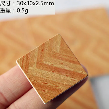 30mm*30mm Dollhouse Miniature Wooden Floorboards Sticker Wall Decal Kitchen Dining Bathroom Living Room Floor Furniture Accessor