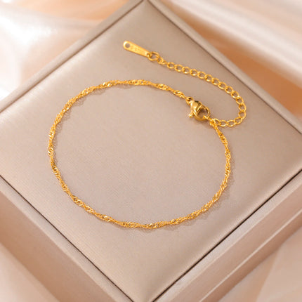Skyrim Stainless Steel Gold Color Bracelet Twist Figaro Cuban Chain Bracelets Women Trendy Minimalist Jewelry Gifts Wholesale
