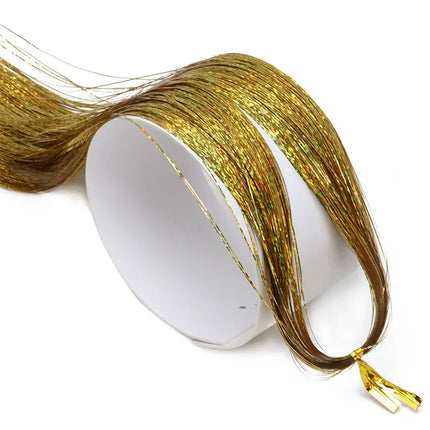 Rainbow Hair Tinsel Kit 6pcs 1200 Strands Glitter Tinsel Hair Extensions Heat Resistant Sparkling Shiny Fairy Hair Acc