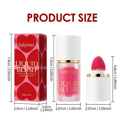 6 Color liquid powder blusher is durable and natural, easy to mix, light in texture, suitable for all skin colors, and suitabl