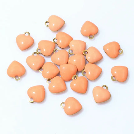 20pcs 9x8mm Enamel Small Heart Charms Pendant Stainless Steel DIY Jewelry Making Accessories Findings for Bracelet Earrings