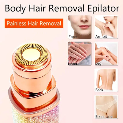 Portable 2 IN 1 Electric Epilator Eyebrow Trimmer Women's Body Facial Lip Epilator Rechargeable Mini Painless Razor Shave Shaver