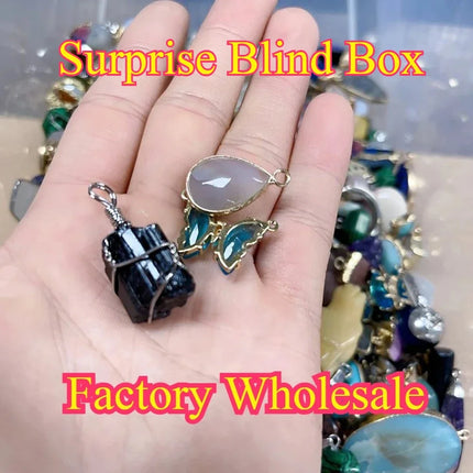 3pcs Blind Box Randomly Surprise Natural Stone Pendant Gemstone Jewelry Make DIY Earring Necklace Bracelet Accessories Wholesale