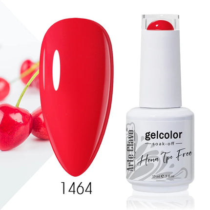 Arte Clavo Red Color Series Nail Polish UV Soak Off Varnish 15ml Manicure Nail Art Long-lasting Hema Tpo Free Gel Nail Polish