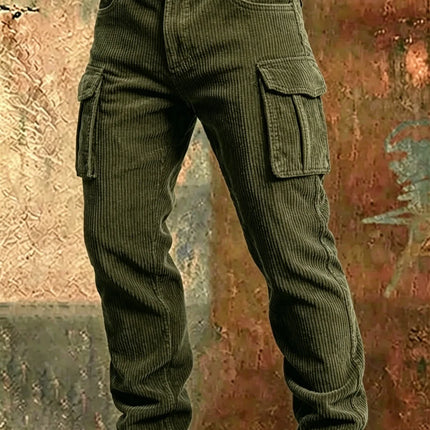 2026 New Large Pocket Loose Overalls Men's Outdoor Sports Jogging Tactical Pants Elastic Waist Pure Cotton Casual Work Pants