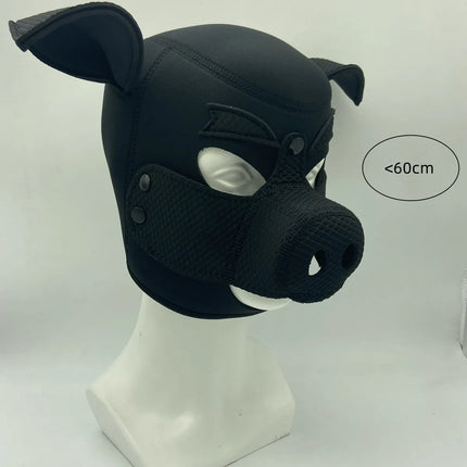 Slave Roleplay Erotic Costumes of Leather Pig Head Hood Mask for Men Gay Bdsm Bondage Pet Play Headgear Sex Toy Exotic Accessory