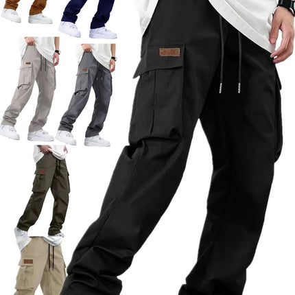 2026Mens Casual Jogger Pants Relaxed Fit Cargo Pants Drawstring Sweatpants Hiking Outdoor Twill Sport Pants