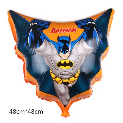 6pcs Cartoon Batman Superhero Baby Shower Boy Balloons Set Number Foil Balloons Children's Birthday Party Balloons Supplies