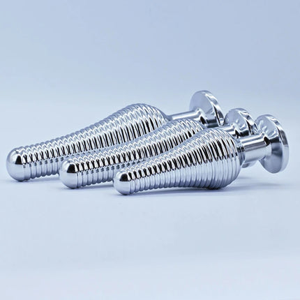 Thread Surface Silvery Stainless Steel Anal Plug Crystal Base Butt Plug Sex Toys For Women Men Adult Toys Anal Toys Sex Shop