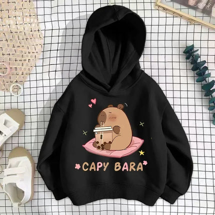 Autumn Winter Capibara Cute Printed Children's Hoodies Casual Fashion Kid Sweatshirt Girl Boy Clothing Warm Long Sleeve Pullover