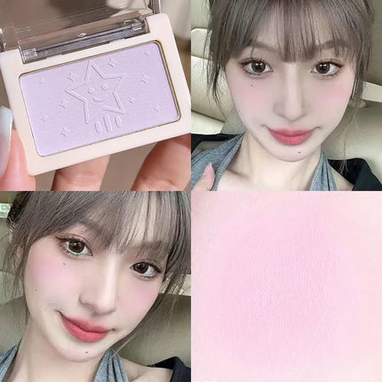 HISYI Peach Powder monochrome blush long-term durability Peach orange soft mist matte natural blush six colors available