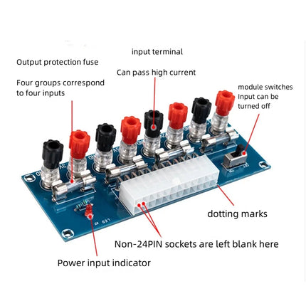 XH-M229 Desktop Chassis Power Supply ATX Adapter Board Takeout Board Outlet Module Power Supply Output Terminal Module