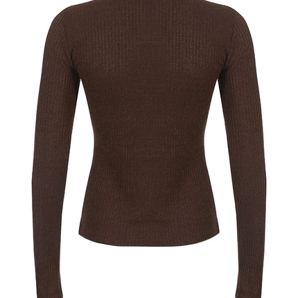 Women Button Front Knit Tops Long Sleeve Lace Patchwork Slim Fit Sweater Fall Fairy Grunge Gothic Y2K Clothes