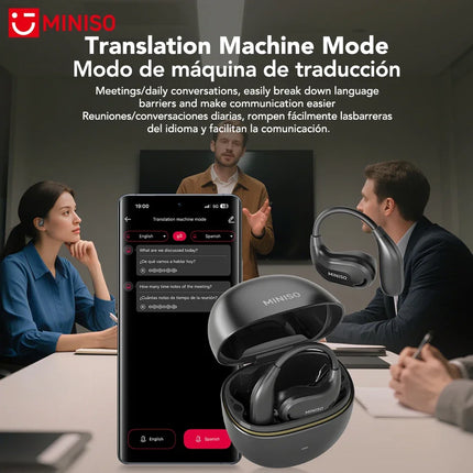 【MINISO MS209】 Bluetooth V6.0 Earphones AI OWS Wireless Headphones Music Stereo Translation Headphones Low Latency Long- life