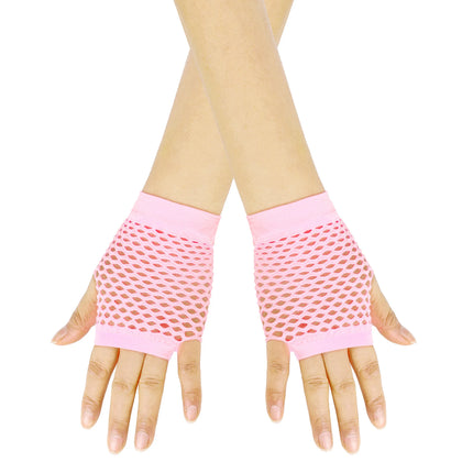 New Fishnet Gloves Red Black Girl Sheer Mesh Mittens Gloves Adult Woman Disguise Rock Fancy Night Club Party Sexy Fashion Gloves