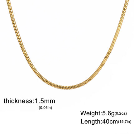 My Shape Round Snake Chain Necklace for Women Men Stainless Steel Link Chain 0.9mm 1.2mm 2mm Chains Choker Fashion Jewelry Gifts