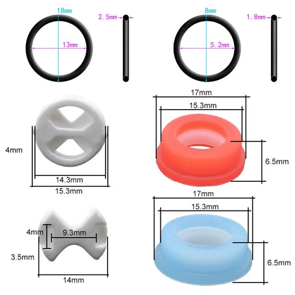 12PCS Faucet Tap Valve Cartridge Replacement Kit Faucet Washers For Mixer Faucet Round Ceramic Chip Set Faucet Accessories