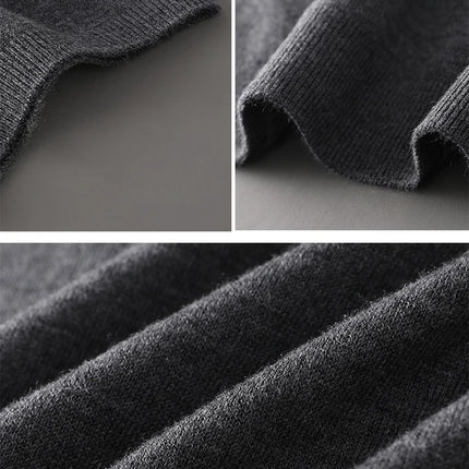 Men's T-shirt summer worsted wool sweater short-sleeved casual solid color men's clothes POLO collar knitted Tops loose Blouse
