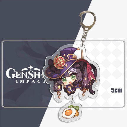 Genshin Impact Keychain Pendant ZhongLi Klee Raiden Shogun Xiao Wendi LingHua Car keyring Women Bag Charms Anime Game key chains