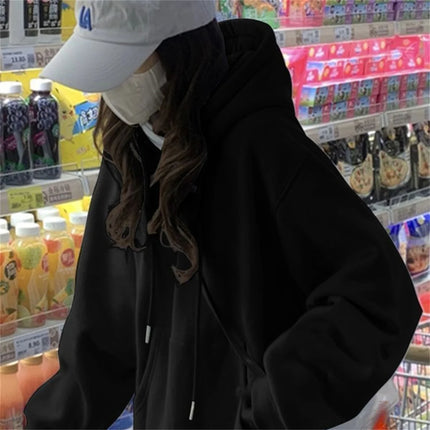 Y2K Oversized Candy Color Coat Personality Solid Color Women's Hoodie Fashion Punk Harajuku Couple Up Hoodie Tops Clothes