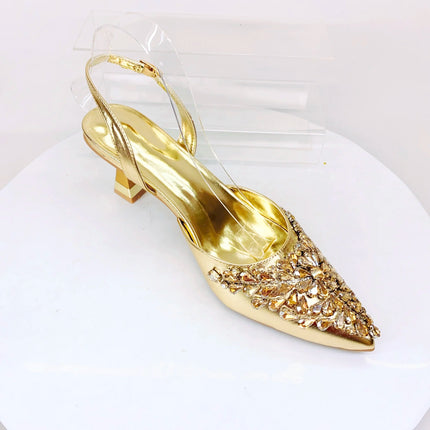 INSIGHTLINK Sky blue/Green/Gold/Purple Rhinestones High Heels Sandals With Clutch Bags For Wedding Party Lady Shoes And Bag Set