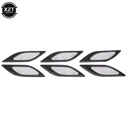 6Pcs/Set Car Reflective Carbon Fiber Sticker 3D Car Styling Reflective Strips Night Safety Warning Reflector Tape Stickers Decal