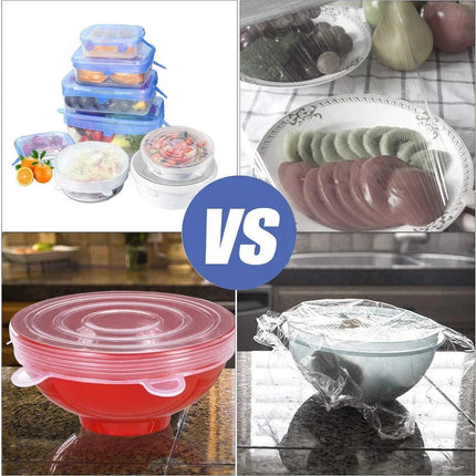 6-24Pcs Food silicone lid Silicone Stretch Lids Reusable Silicone Food Bowl Covers rectangular sealed bowl lid for Food Storage