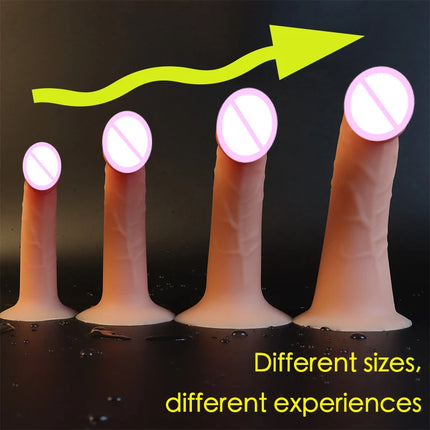 Cheap 4 Sizes Realistic  Silicone Dildo Women Erotic Anal Sex Toys Gay Soft Clitoris Vaginal Masturbators Penis Suction Cup Dick