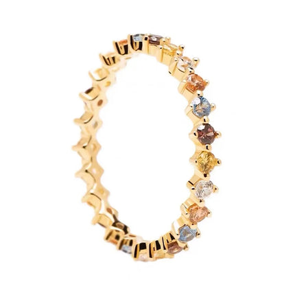 New 925 Sterling Silver Color Zircon Ring Simple Charm Personality Women Ring Birthday Party Gift for Friends Exquisite Jewelry