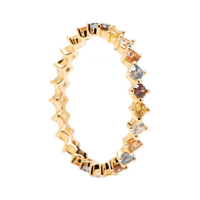 New 925 Sterling Silver Color Zircon Ring Simple Charm Personality Women Ring Birthday Party Gift for Friends Exquisite Jewelry